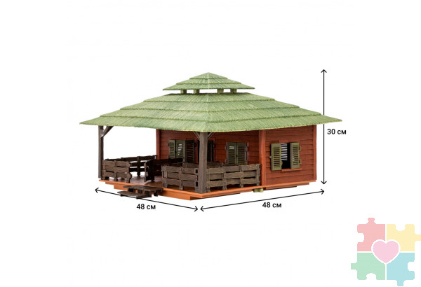 Набор фигурок животных серии "На ферме": Ферма игрушка, львы, жирафы, фермеры, инвентарь - 14 предметов