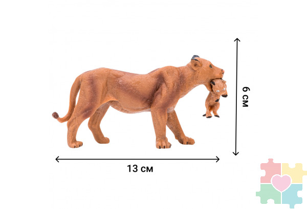 Набор фигурок животных серии "На ферме": Ферма игрушка, львы, жирафы, фермеры, инвентарь - 14 предметов