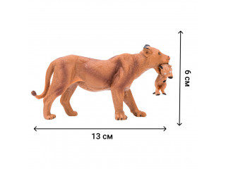 Набор фигурок животных серии "На ферме": Ферма игрушка, львы, жирафы, фермеры, инвентарь - 14 предметов