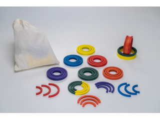 Игровой набор Дары Фребеля в мешочках 14 модулей с методическими пособиями 7 книг