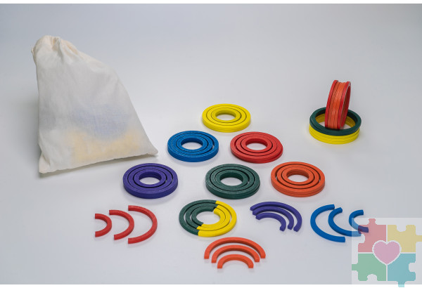 Игровой набор Дары Фребеля в мешочках 14 модулей с методическими пособиями 7 книг