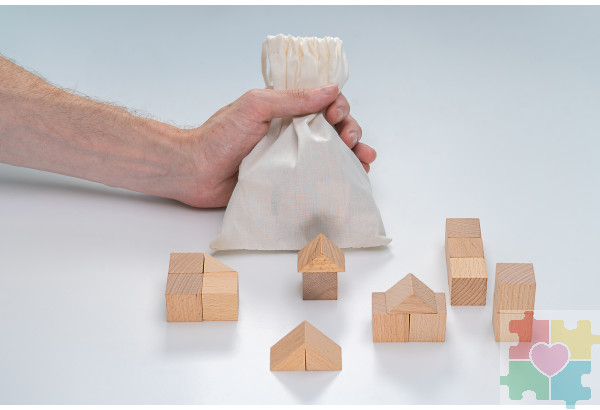 Игровой набор Дары Фребеля в мешочках 14 модулей с методическими пособиями 7 книг