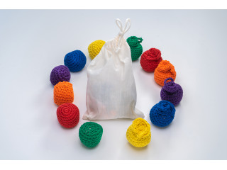 Игровой набор Дары Фребеля в мешочках 14 модулей с методическими пособиями 7 книг