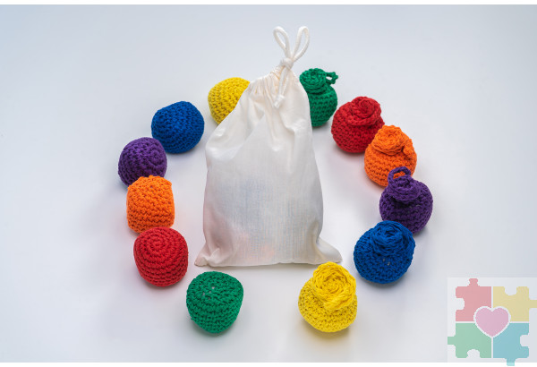 Игровой набор Дары Фребеля в мешочках 14 модулей с методическими пособиями 7 книг