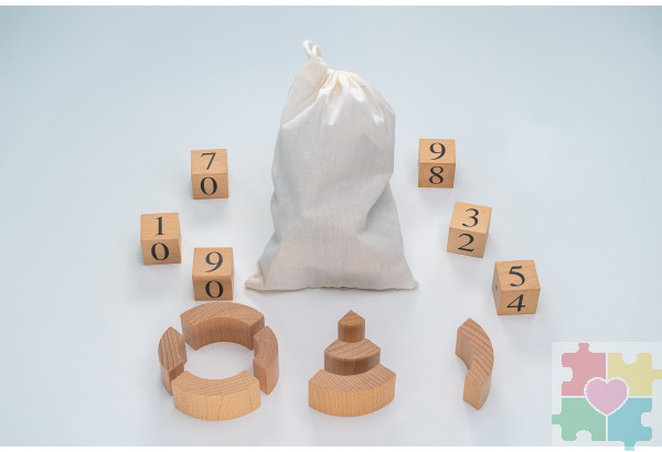 Игровой набор Дары Фребеля в мешочках 14 модулей с методическими пособиями 7 книг