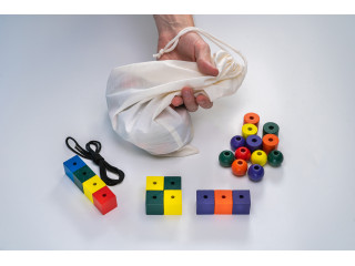 Игровой набор Дары Фребеля в мешочках 14 модулей с методическими пособиями 7 книг