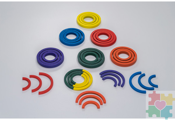 Игровой набор Дары Фребеля в мешочках 14 модулей с методическими пособиями 7 книг