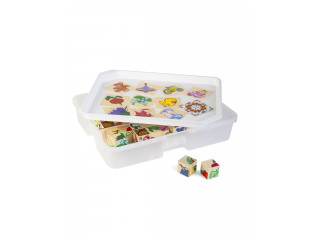 Комплект деревянных кубиков с картинками. 8 видов в системе хранения Игротека