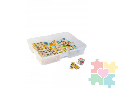Игровой набор Домино, кубики с картинками / в системе хранения Игротека