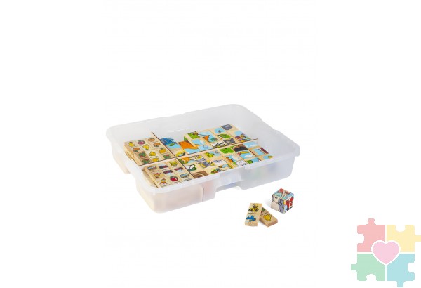 Игровой набор Домино, кубики с картинками / в системе хранения Игротека