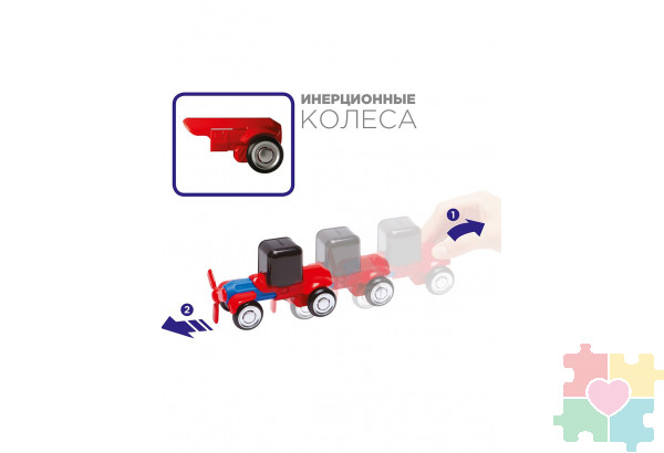 Комплект для магнитного конструирования Механика / 42 детали в системе хранения Игротека