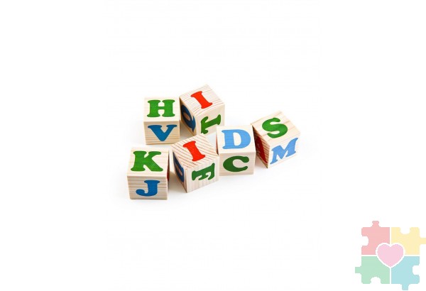 Комплект деревянных кубиков Английский алфавит / в системе хранения Игротека