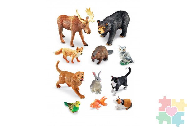 Дидактический комплект фигурок Домашние и дикие животные, 11 элементов в системе хранения Игротека