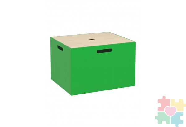 Деревянный контейнер для дидактических материалов 415х350х270 / зелёный