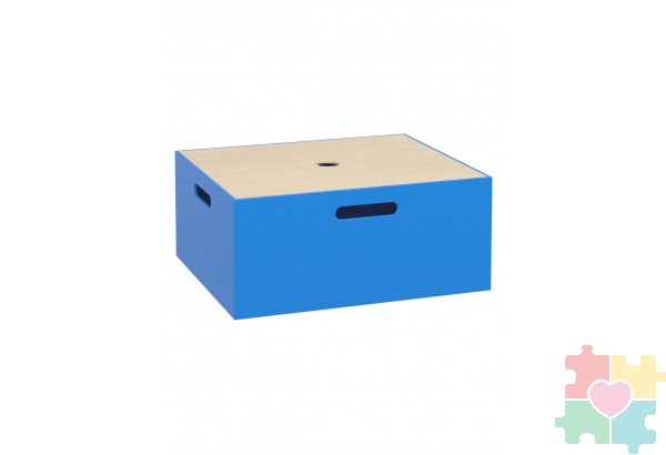 Деревянный контейнер для дидактических материалов 415х350х180, голубой