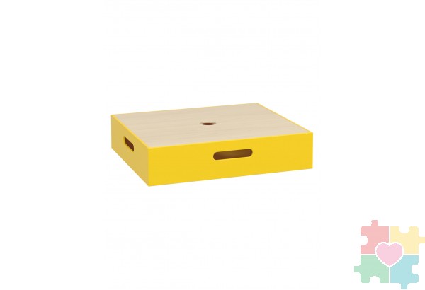 Деревянный контейнер для дидактических материалов 415х350х90, желтый