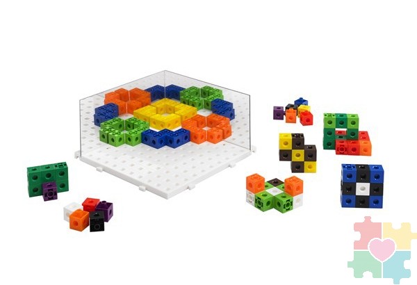 Кубики соединяющиеся полупрозрачные 2 см.(100шт). Набор «Изучаем отражения»