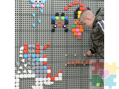 STEM Стена набор "Геометрические колышки" 256 шт