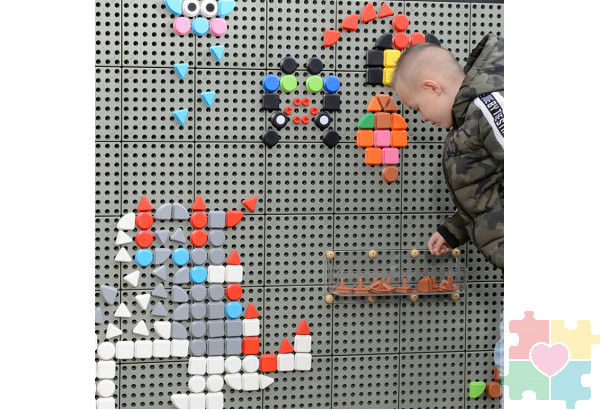STEM Стена набор "Геометрические колышки" 256 шт