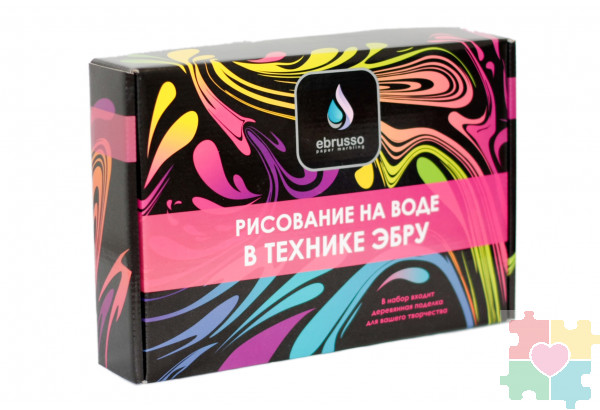 Набор НОВИЧОК  (Лоток маленький, загуститель 50г, краска 25 мл-6 цветов,деревянная заготовка, кисть, шпажки , бумага 10л., гребень, инструкция с QR кодом на видеоурок)