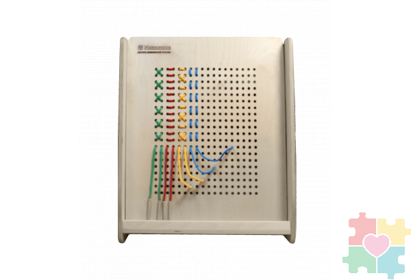 Монтессори игровая панель Шнуровка вышивание (малая)