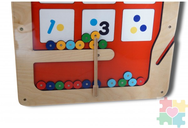 Развивающая детская панель Цифры и цвета (с элементами на магнитах)