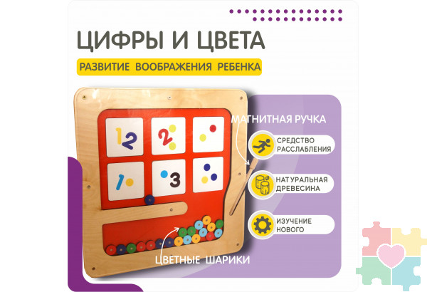 Развивающая детская панель (с элементами на магнитах)