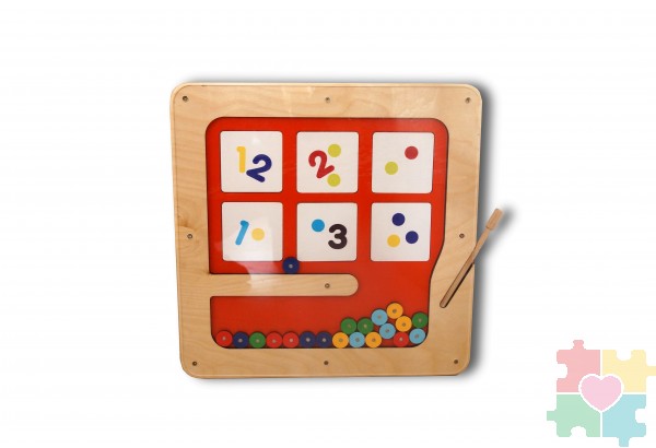 Развивающая детская панель Цифры и цвета (с элементами на магнитах)
