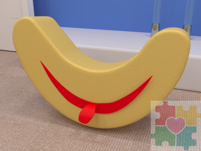 Контурная игрушка-качалка в виде улыбки с язычком