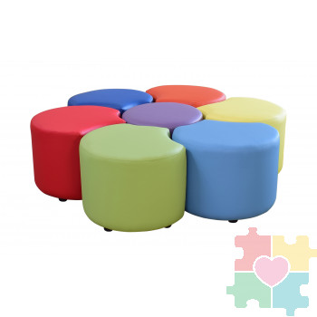 Комплект пуфов из семи цветов