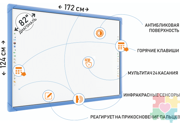 Интерактивная доска для детского сада "New Touch Kids" (Blue)