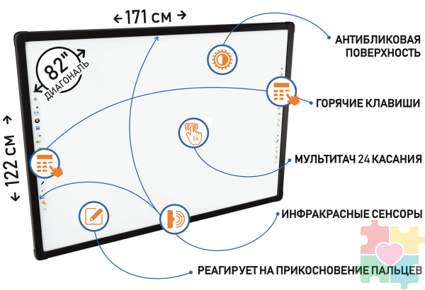 Интерактивная доска для школы и ВУЗа "New Touch S82"