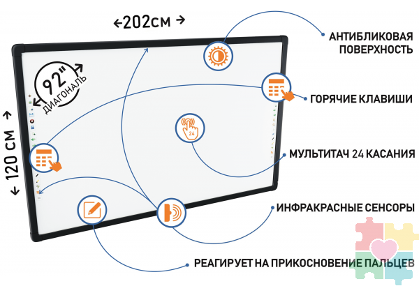 Интерактивная доска для школы и ВУЗа "New Touch S92"