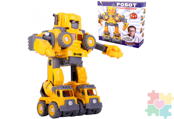 Серия: robotics. Игрушка 7в1 Интерактивный робот-трансформер "Строитель"