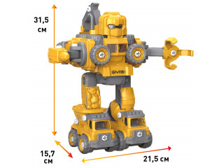 Серия: robotics. Игрушка 8в1 Робот-трансформер "Строитель" на пульте управления