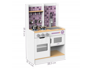 Детская деревянная игровая кухня "Феста Виола", свет, звук, 6 предметов в наборе