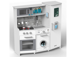 Детская деревянная игровая кухня "Феста Бьянка", свет, звук, 10 предметов в наборе