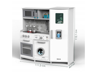 Детская деревянная игровая кухня "Феста Бьянка", свет, звук, 10 предметов в наборе