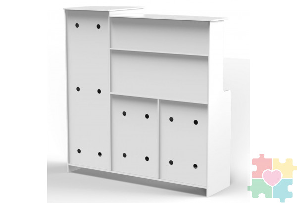 Детская деревянная игровая кухня "Феста Бьянка", свет, звук, 10 предметов в наборе