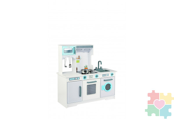 Детская деревянная игровая кухня "Блуми Стайл" с 4 предметами посуды