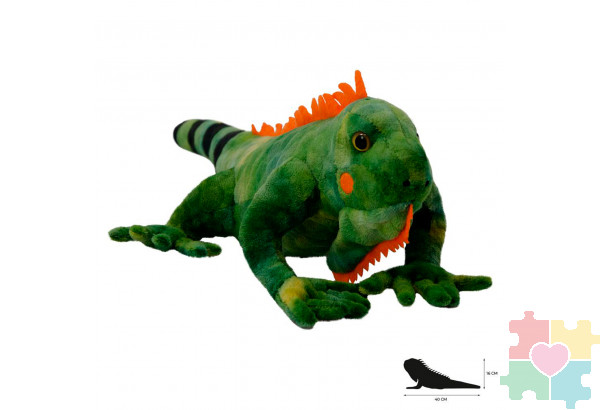 Мягкая игрушка Зелёная игуана, 33 см