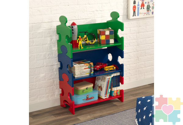 Система хранения "Пазл", яркий (Puzzle Book Shelf - Primary)