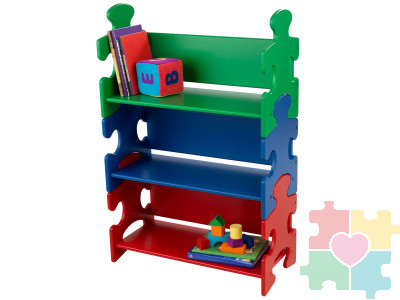 Система хранения "Пазл", яркий (Puzzle Book Shelf - Primary)