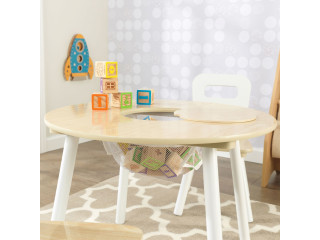 Стол + 2 стула "Сокровищница", бежевый (Round Storage Table & Chair Set)