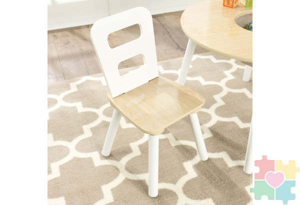 Стол + 2 стула "Сокровищница", бежевый (Round Storage Table & Chair Set)