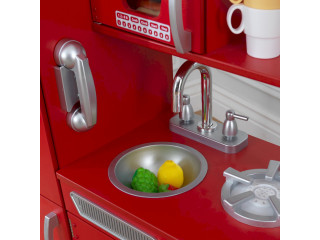 Игрушка кухня из дерева "Винтаж", цвет Красный (Red Vintage Kitchen)