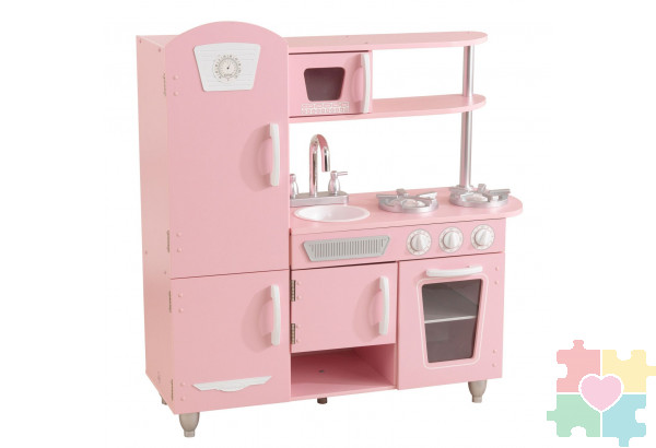 Кухня игровая Винтаж, цвет: розовый с белым