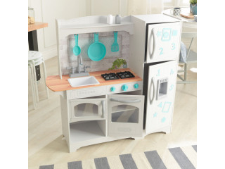 Кухня игровая Загородная, цвет: белый с бирюзовым