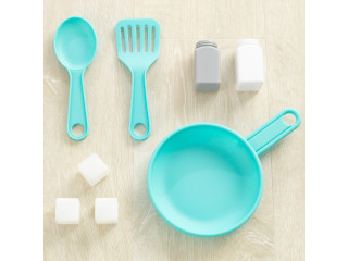 Кухня игровая Загородная, цвет: белый с бирюзовым