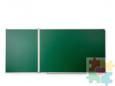 Двухэлементная(Л) магнитная эмалированная школьная доска 2250х1000 (меловая)